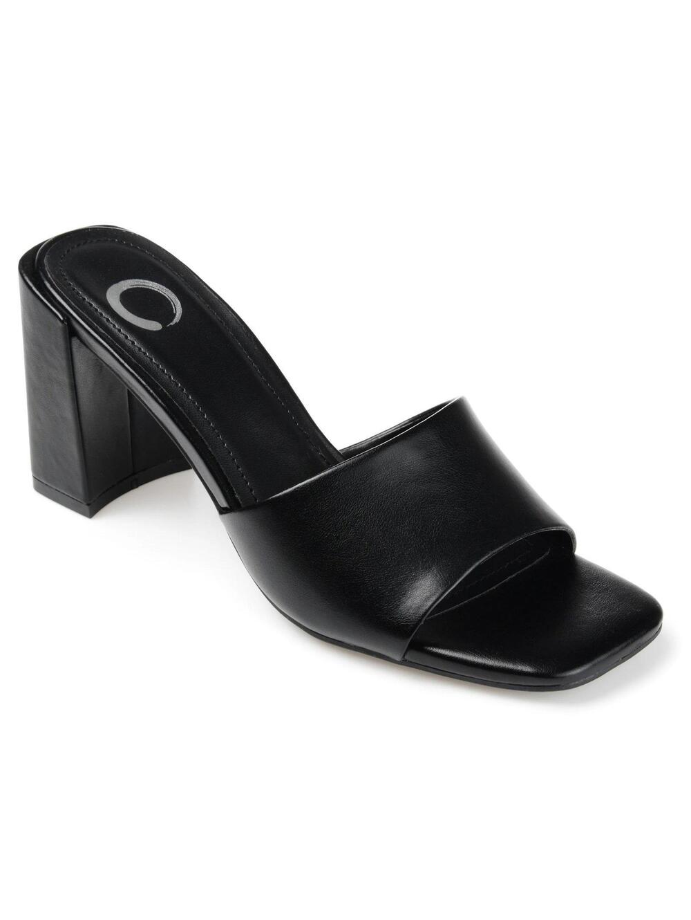 Women's Journee Alisia Heeled Mule Sandal Black 6.5 Block Heel